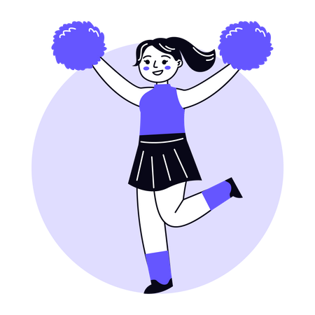 Pom-pom girl féminine  Illustration