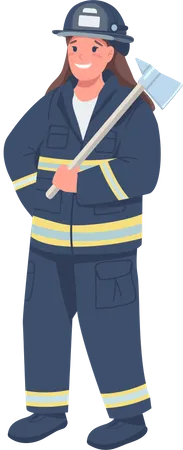Femme pompier  Illustration