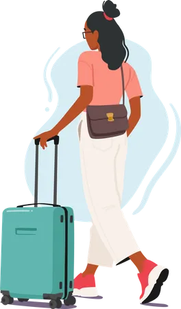 Femme portant des bagages  Illustration