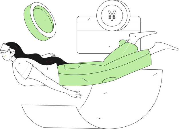 Femme portant des lunettes vr  Illustration