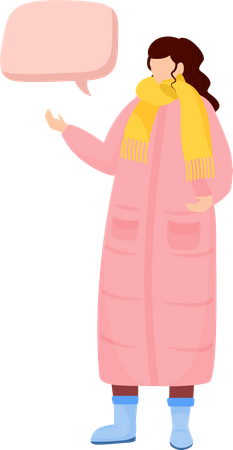 Femme portant une tenue d'hiver  Illustration