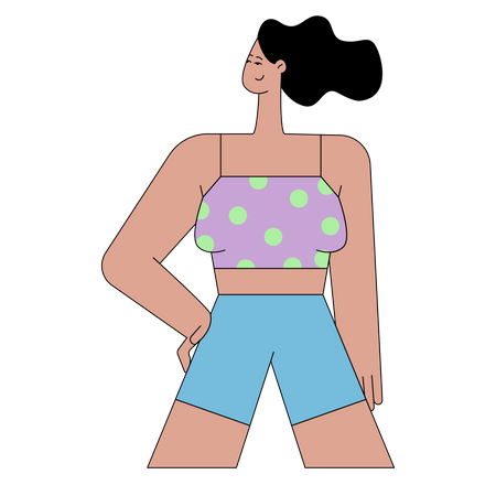 Femme portant une tenue d'été  Illustration