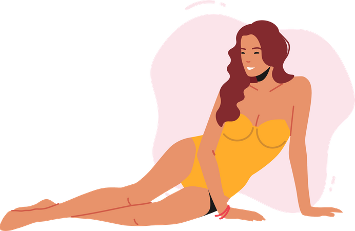 Femme posant en bikini  Illustration