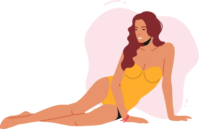 Femme posant en bikini  Illustration