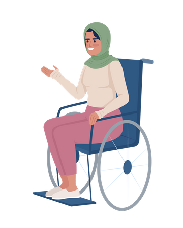 Femme positive en fauteuil roulant  Illustration