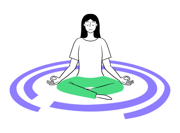 Femme pratiquant la méditation  Illustration