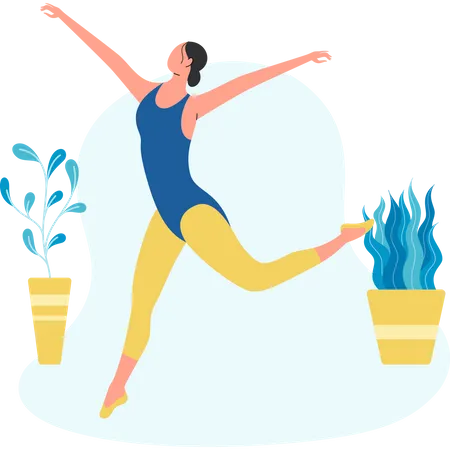 Femme pratiquant le ballet  Illustration