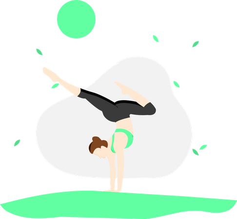 Femme pratiquant le yoga  Illustration