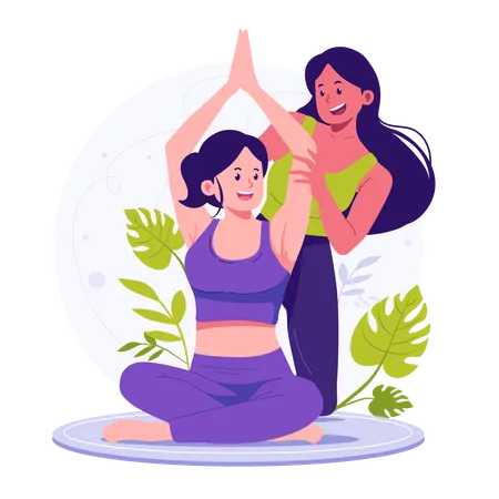 Femme pratiquant le yoga  Illustration