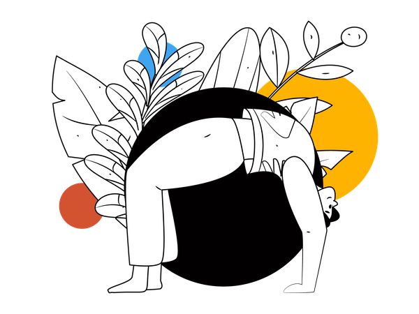 Une femme pratique le yoga tous les jours  Illustration