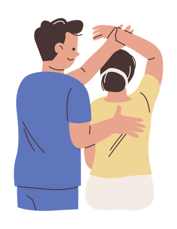 Femme suivant un traitement d'ajustement chiropratique  Illustration