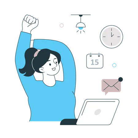 Femme prenant une pause du travail  Illustration