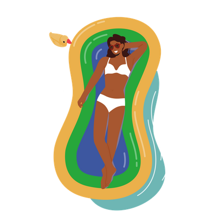 Les femmes prennent un bain de soleil et bronzent  Illustration