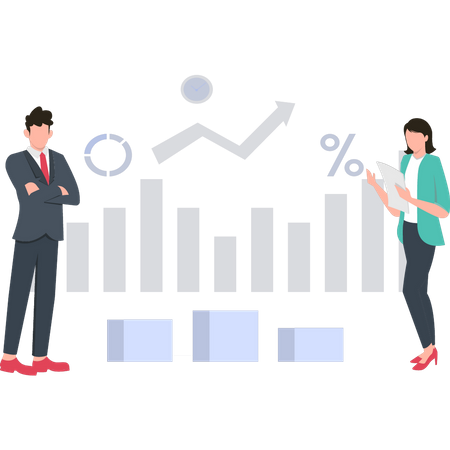 Femme présentant une analyse  Illustration