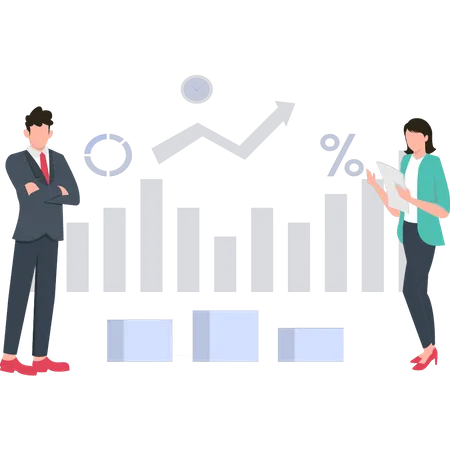 Femme présentant une analyse  Illustration