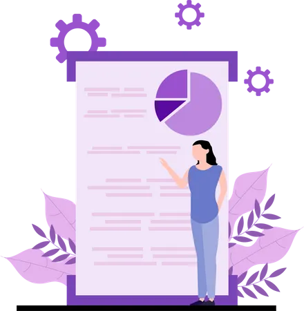 Femme présentant l'analyse commerciale  Illustration