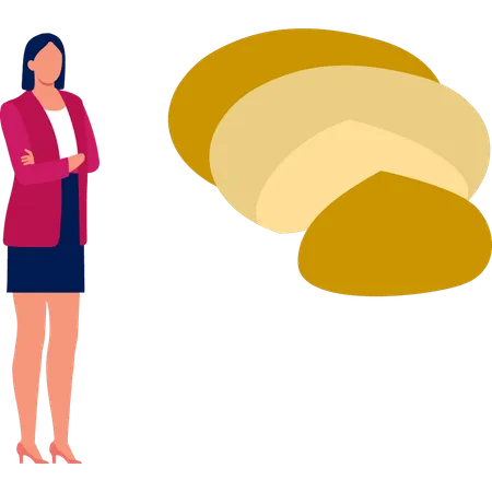 Femme présentant différents types de fromages  Illustration