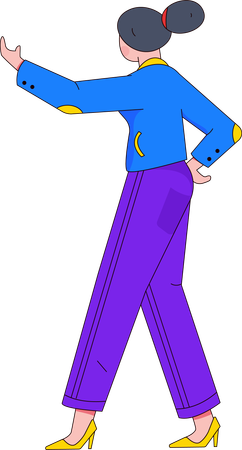 Femme présentant quelque chose  Illustration