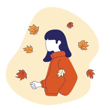 Les femmes profitent de la saison d'automne  Illustration