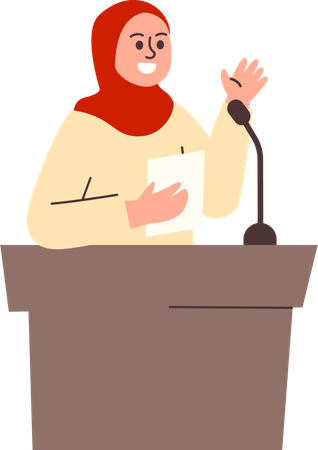 Femme prononçant un discours  Illustration