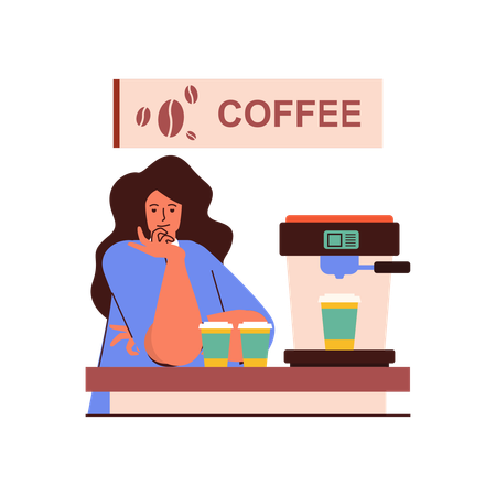 Propriétaire d'un café  Illustration