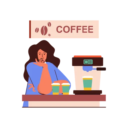 Propriétaire d'un café  Illustration