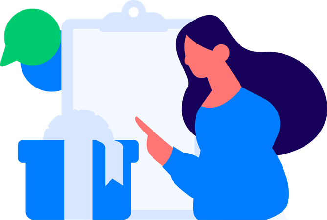 Femme effectuant une évaluation d'enquête  Illustration