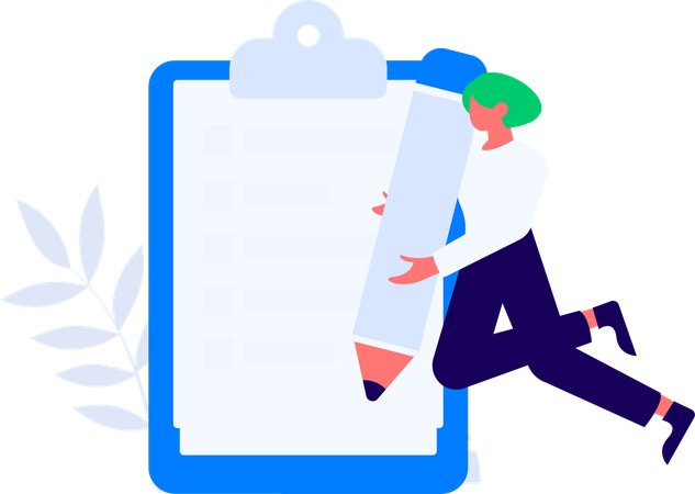 Femme effectuant une évaluation d'enquête  Illustration