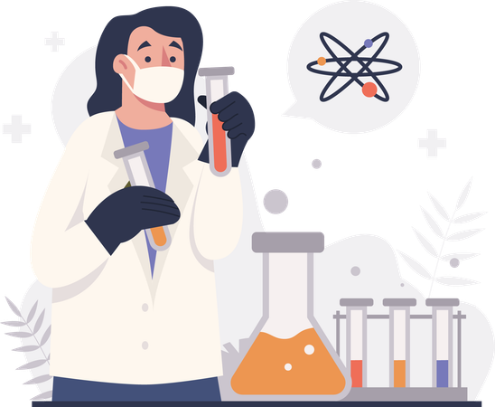 Femme faisant des recherches sur quelque chose  Illustration