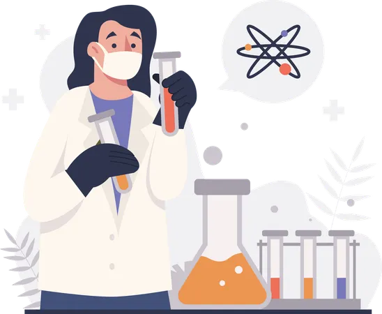 Femme faisant des recherches sur quelque chose  Illustration