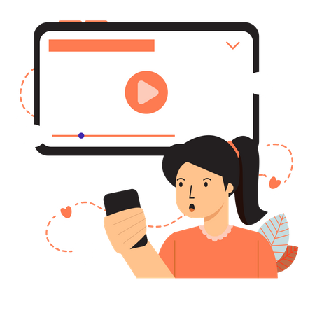 Femme regardant une vidéo  Illustration