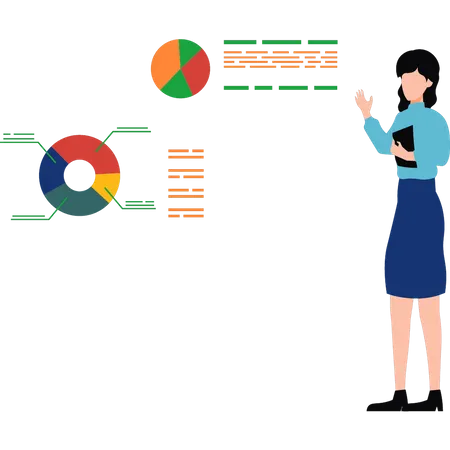 Femme représentant une présentation d'entreprise  Illustration