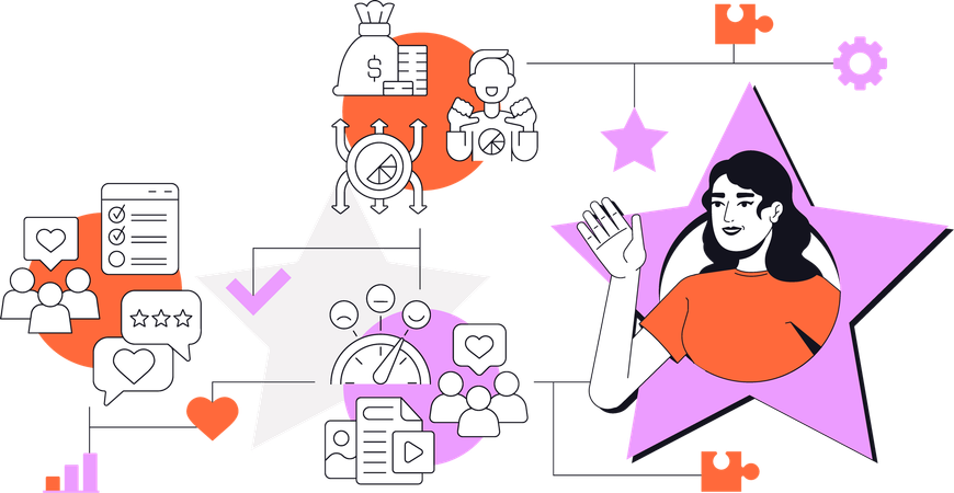 Femme représentant le personal branding  Illustration