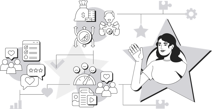Femme représentant le personal branding  Illustration