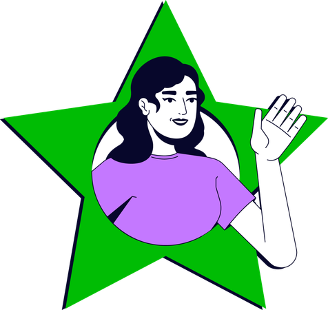 Femme représentant le personal branding  Illustration