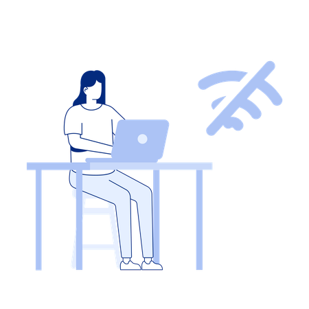 Femme sans internet  Illustration