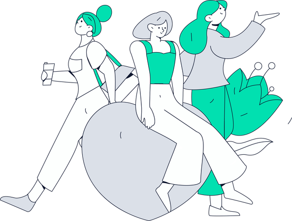 Des femmes s'apprécient mutuellement  Illustration