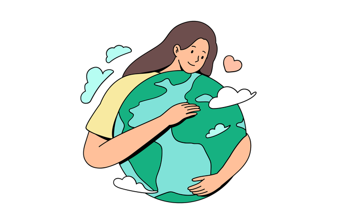 Femme sauvant la terre  Illustration