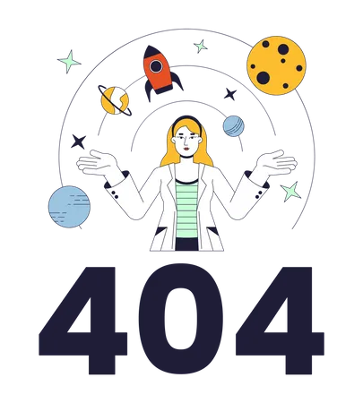 Une scientifique explore l’erreur 404 de la galaxie  Illustration