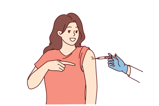 Une femme se fait vacciner  Illustration