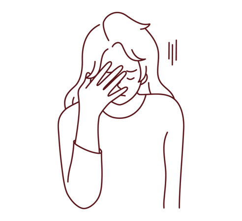 Femme se sentant stressée  Illustration