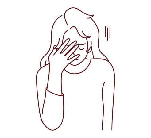 Femme se sentant stressée  Illustration