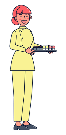 Serveur féminin  Illustration