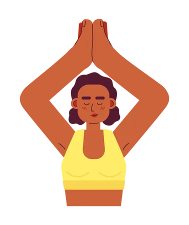 Femme qui s'étend dans la pose de yoga  Illustration