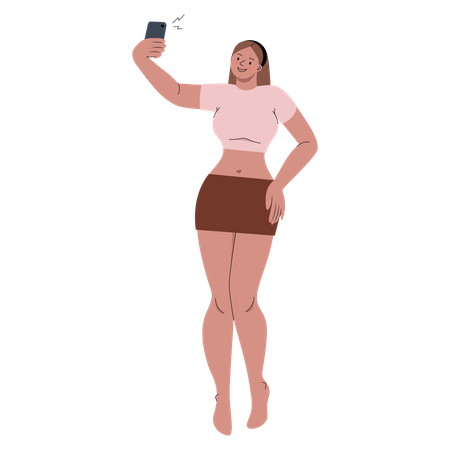 Femme sexy prenant le selfie  Illustration