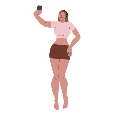 Femme sexy prenant le selfie  Illustration