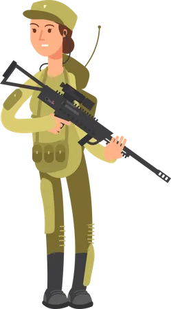 Femme soldat  Illustration