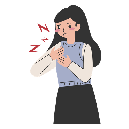 Une femme souffre d'une crise cardiaque  Illustration