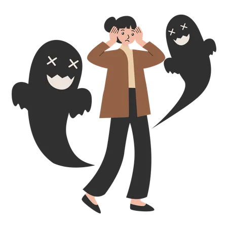 Une femme souffre de schizophrénie  Illustration