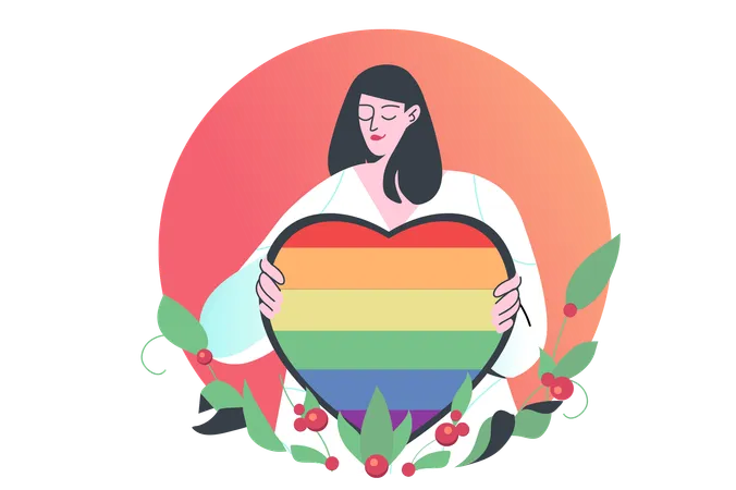 Une femme soutient la communauté LGBT  Illustration